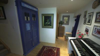 The Tardis doors concealing the Richards's downstairs bathroom