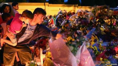 Floral tributes outside Nelson Mandela's home