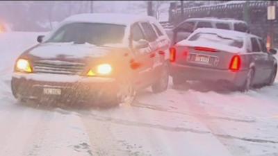 Cars on icy roads