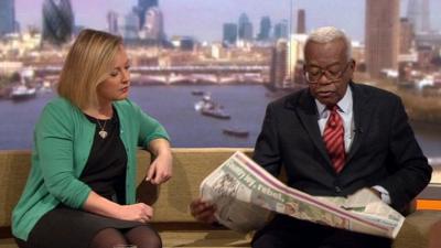 Gillian Tett and Sir Trevor McDonald