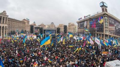 Protesters in Independence Square