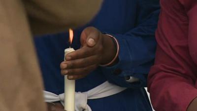 Candles lit at memorial for Nelson Mandela