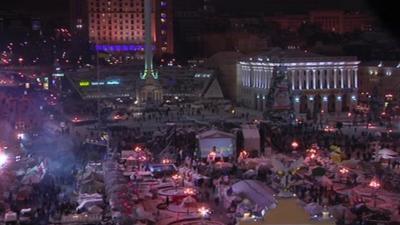 The protest camp in Independence Square