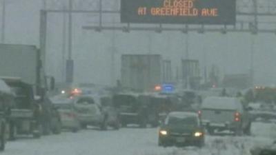 Cars on blocked motorway