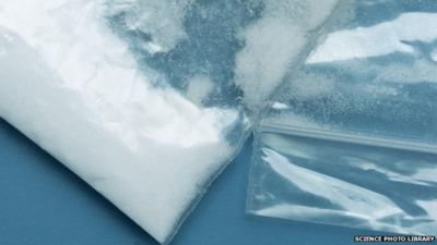 Ketamine powder in a bag