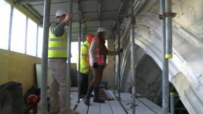 Restoration work at Canterbury Cathedral