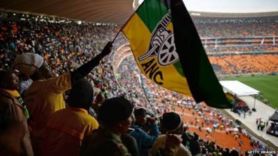 Nelson Mandela memorial service at the FNB Stadium