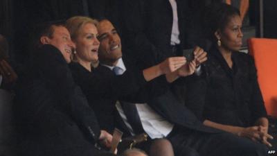 David Cameron, Barack Obama, Helle Thorning-Schmidt and Michelle Obama