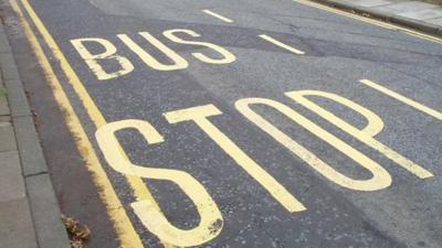 Bus stop road marking