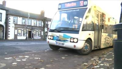 Bus in village