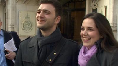 Engaged couple Alessandro Calcioli and Louisa Hodkin