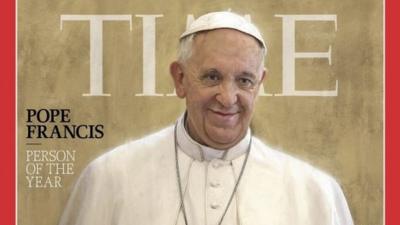 Time magazine cover showing Pope Francis