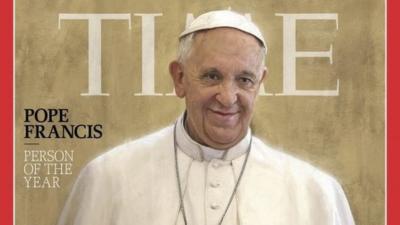 Time magazine cover showing Pope Francis