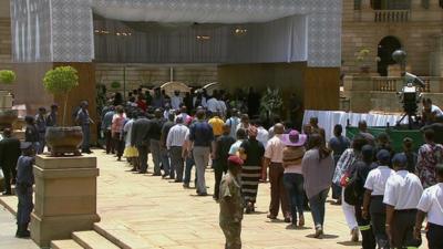 Crowds gather at Union Buildings in Pretoria