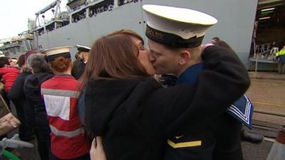 HMS Bulwark returns to Plymouth