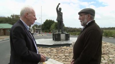 BBC reporter Mike Wooldridge and telephone engineer Andre Puchert