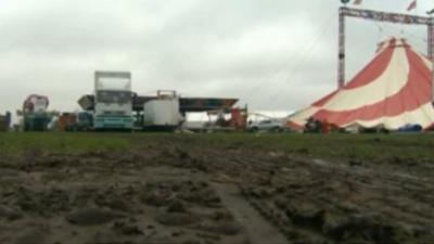 The site of the Winter Wonderland event in Milton Keynes