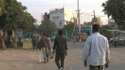 Men on the street in Delhi