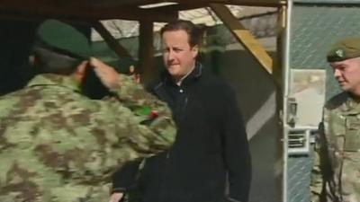 David Cameron meets Afghan troops