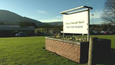 Nevill Hall Hospital sign