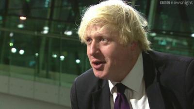 Boris Johnson being interviewed on BBC Newsnight