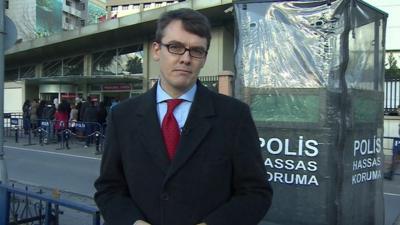 James Reynolds reports from outside Istanbul police headquarters