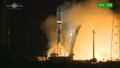 The Gaia probe launching from French Guiana