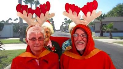 The Holderness family in their 2013 Christmas video card