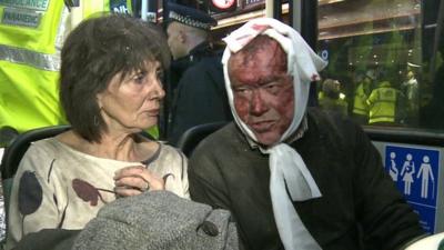 Woman and man who were in theatre when ceiling collapsed