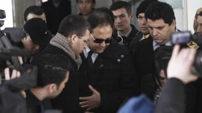 Baris Guler (C in sunglasses), son of Turkey's Interior Minister Muammer Guler