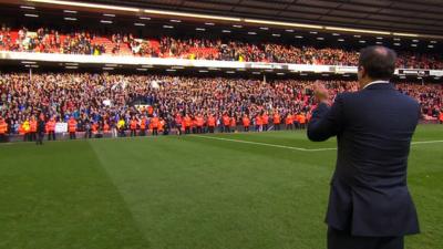 Manager Malky Mackay thanks the Cardiff fans