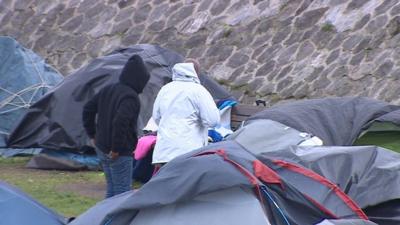 Makeshift settlement in Calais