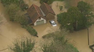 Flooding in Brockham, Surrey