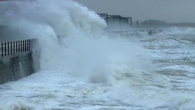 Stormy sea off the coast of Scotland