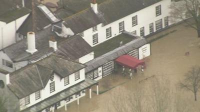 Flooded building