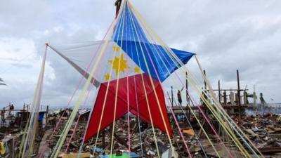 A giant Christmas star fashioned out as a Philippine flag