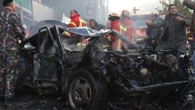 Wrecked car, Beirut