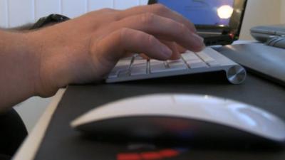 Man using keyboard