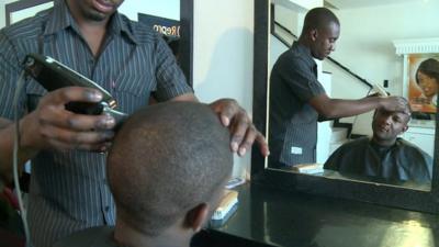 Inside Harare hair salon