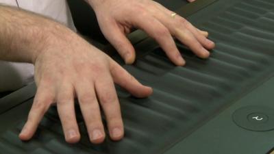 Hands play Seaboard keyboard