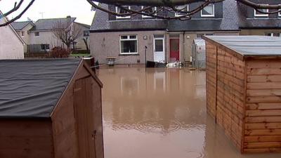 Flood water in Kirkconnel