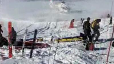 Footage said to show Schumacher being airlifted off mountain