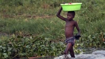 Displaced people in Awerial, South Sudan