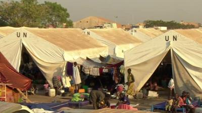 A refugee camp in Juba