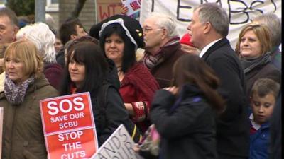 Protesters at Withybush