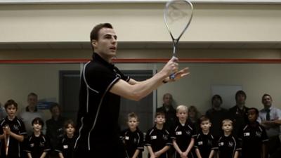 Squash world champion Nick Matthew is helping to inspire children to get into his sport