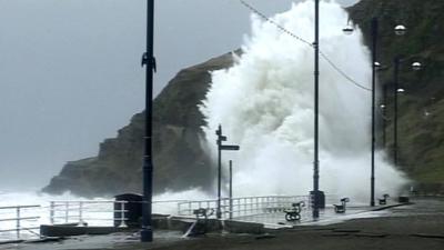 Waves at Aberystwyth seafront