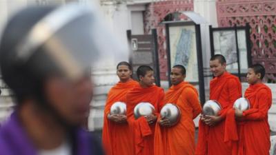 Police and monks, Bangkok