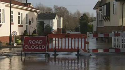 Flooded housing estate