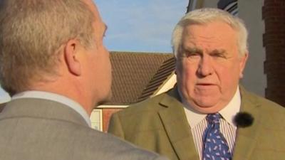 Fergus Wilson (right) talking to BBC's Andy Moore